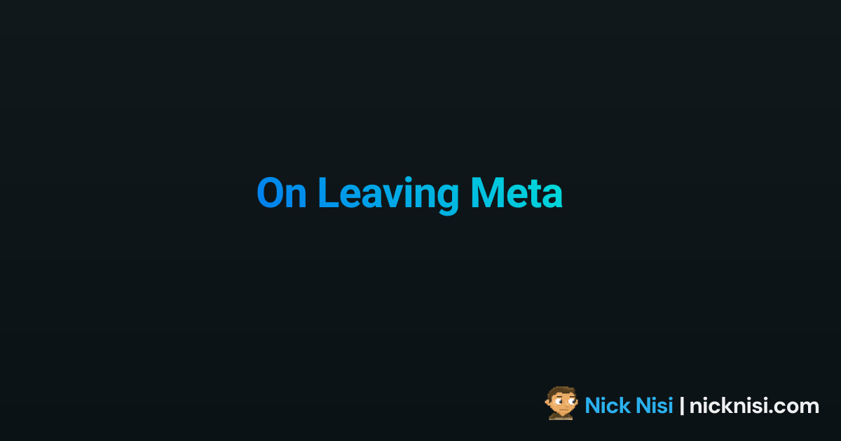 On Leaving Meta